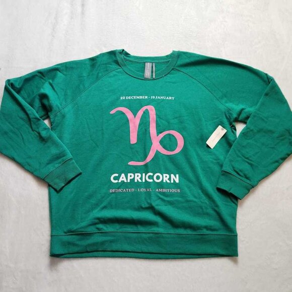 Anthropologie Green and Pink Capricorn Sweatshirt - Picture 2 of 8